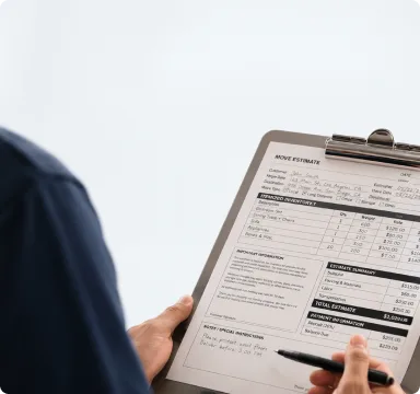 Move plan written out on a clipboard